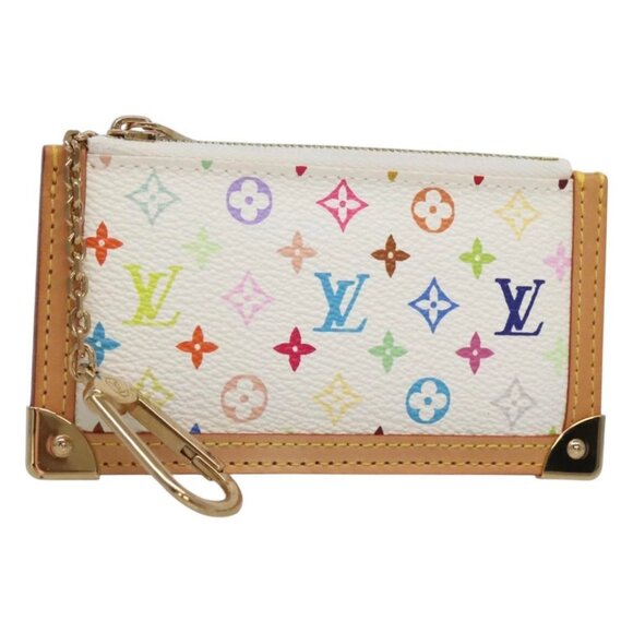 LOUIS VUITTON Monogram Multicolor Pochette Cles Purse White - Picture 1 of 16
